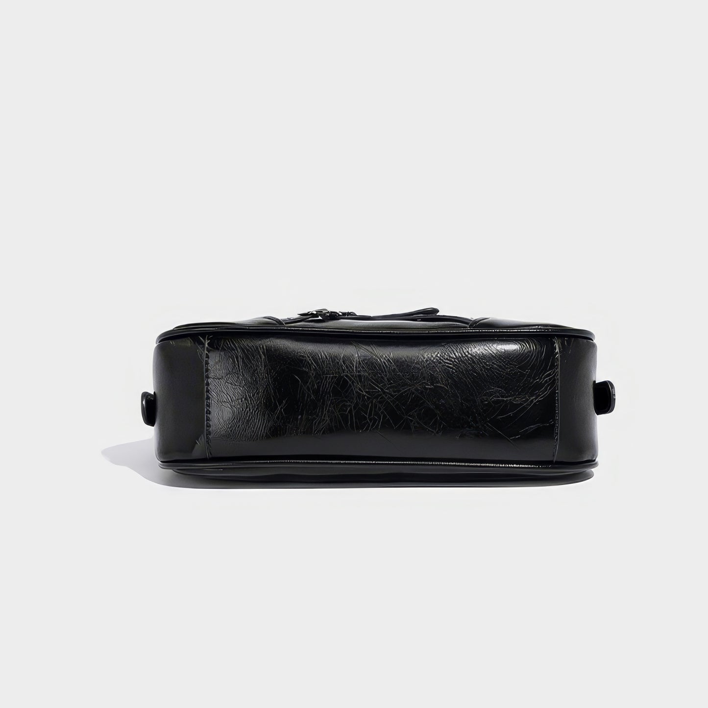 Buckle Strap Glossy Baguette Bag