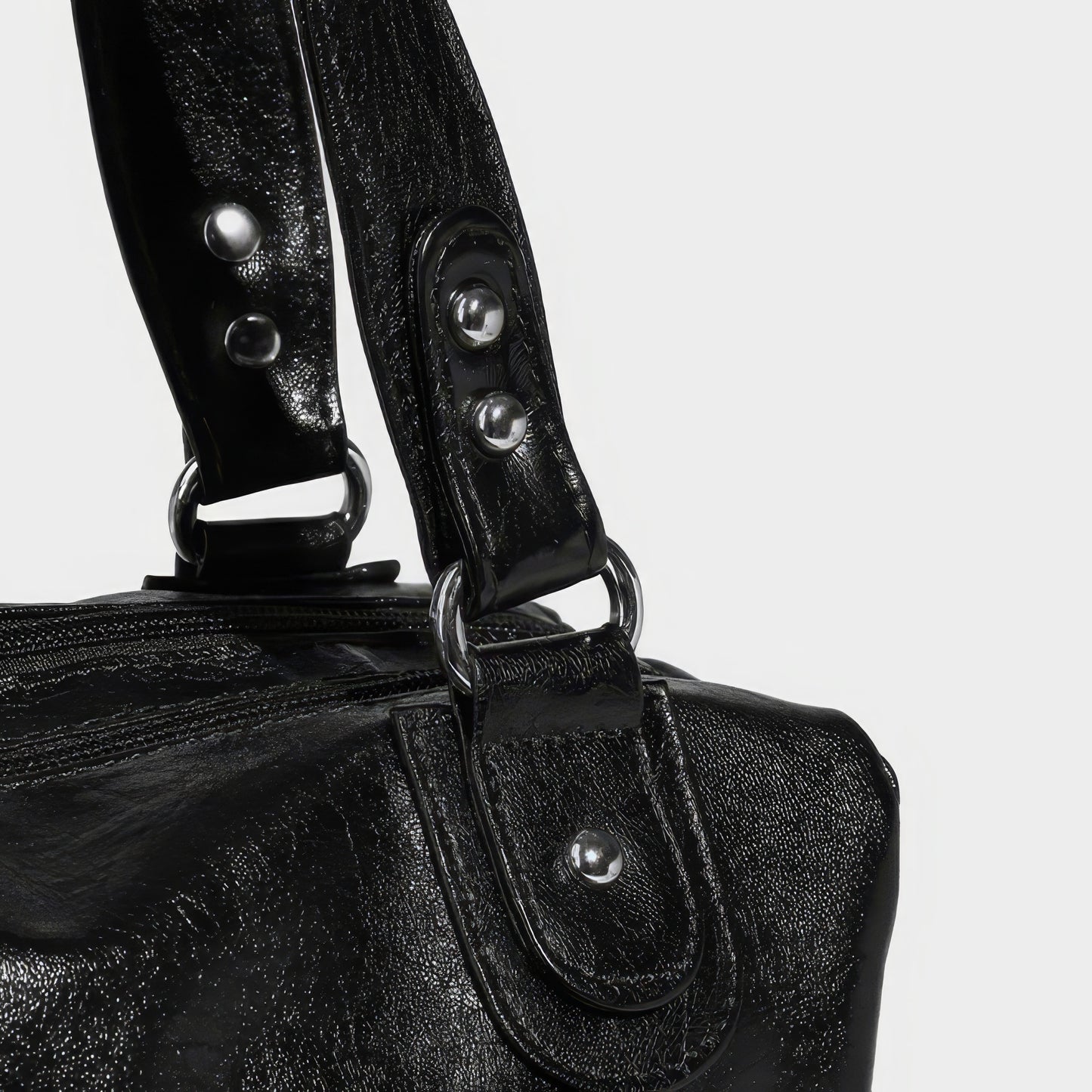 Glossy Pocket Flap Shoulder Bag