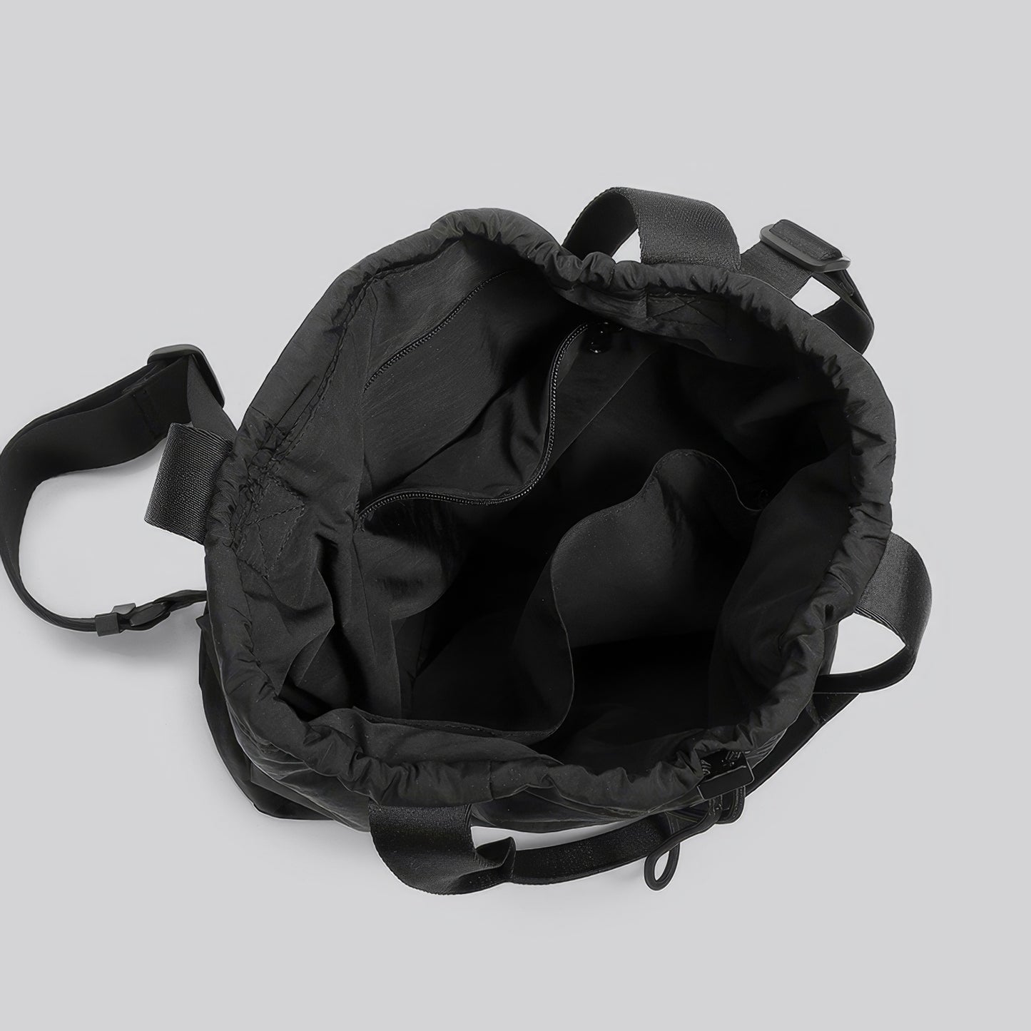 Convertible Drawstring Nylon Backpack Tote