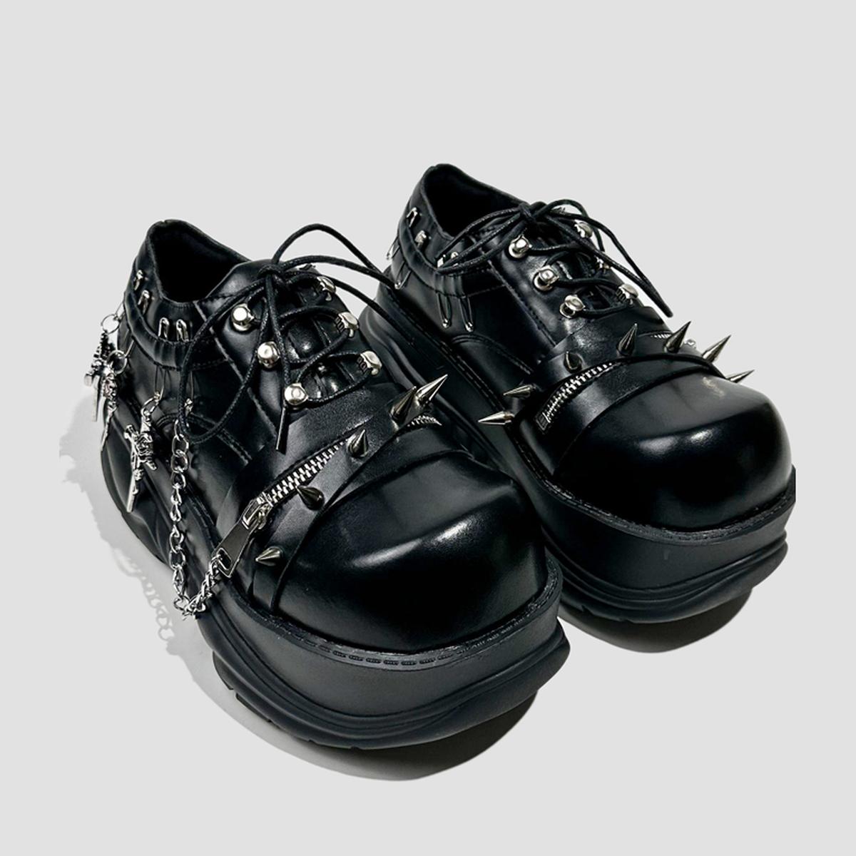 Spiked Chain Platform Sneakers