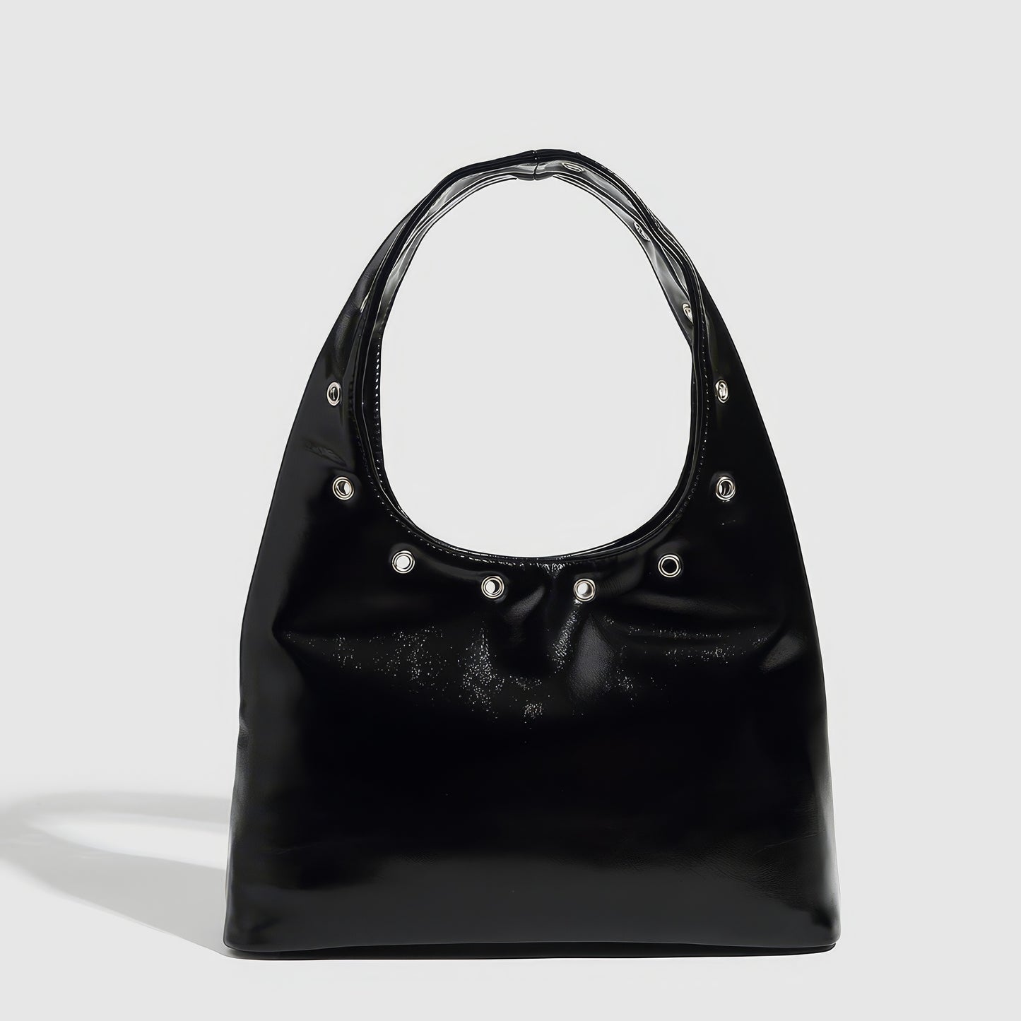 Metal Eyelet Glossy Handle Bag