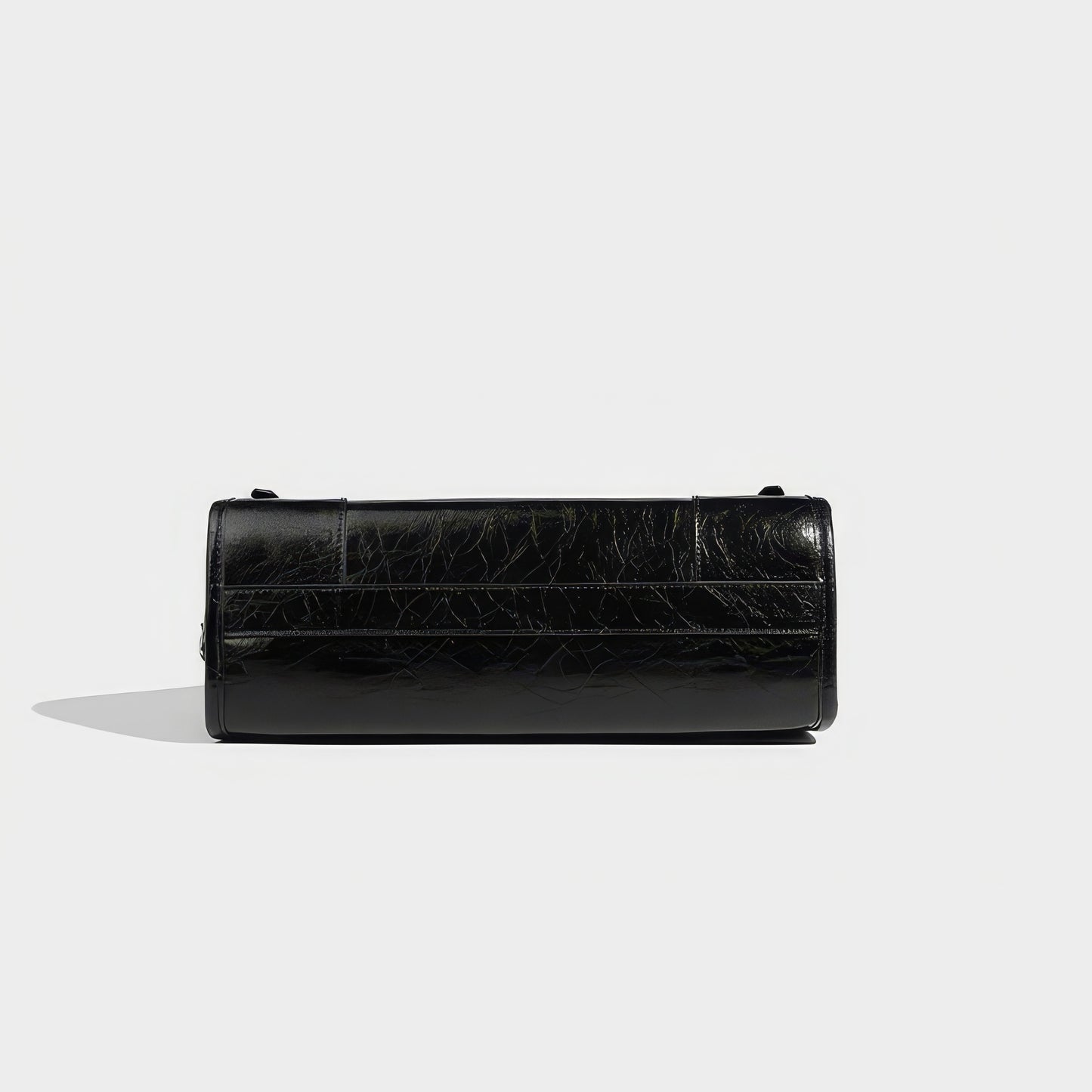 Glossy Barrel Buckle Handbag