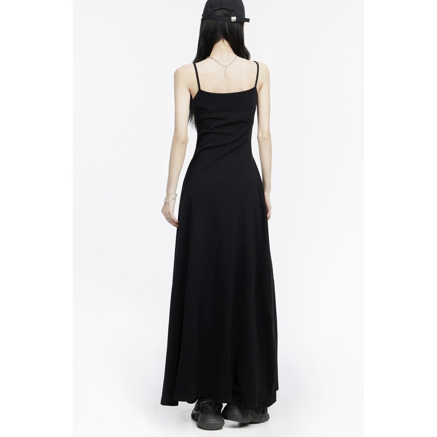 Scoop Neck Fitted Flare Maxi Dress
