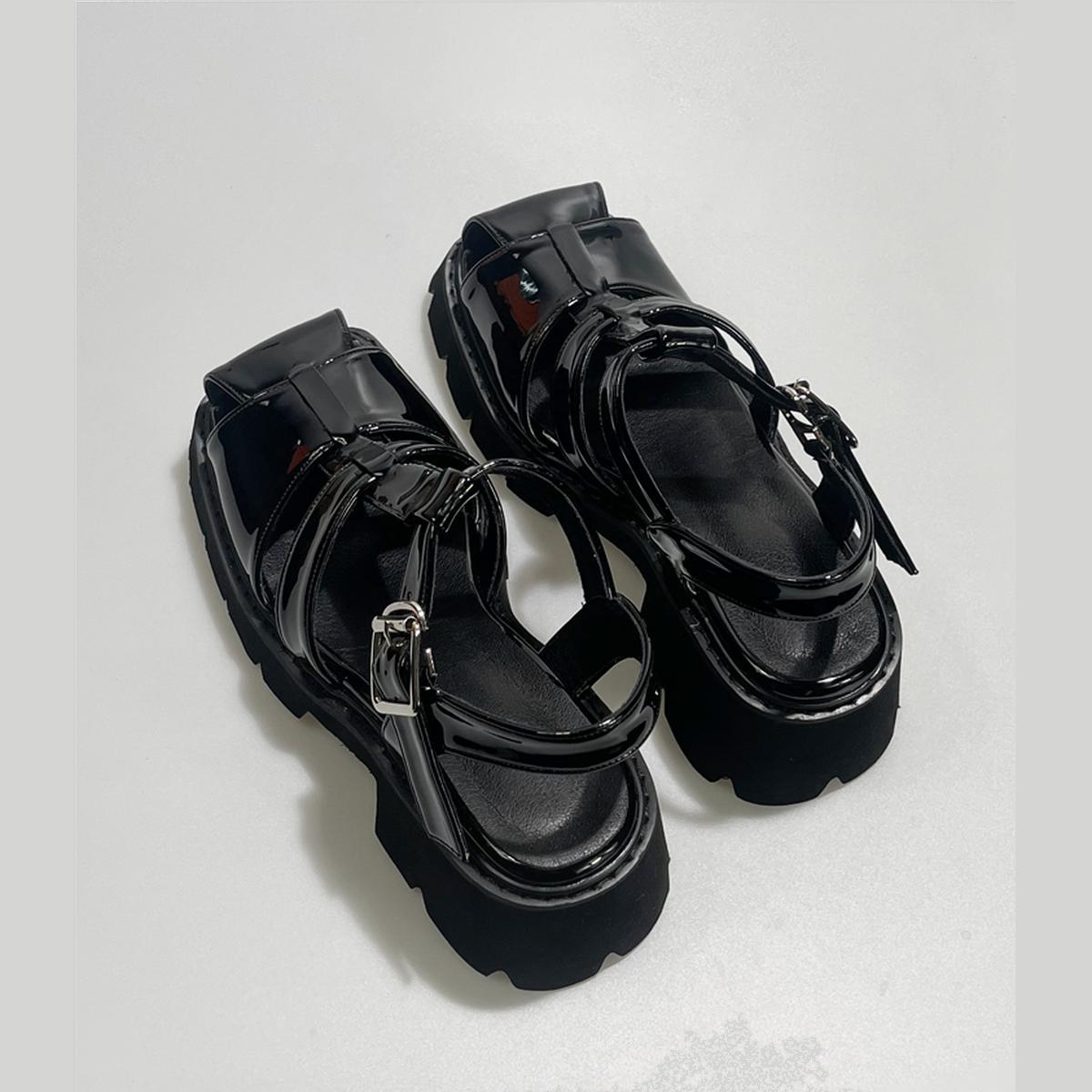 Patent Leather Chunky Sandals