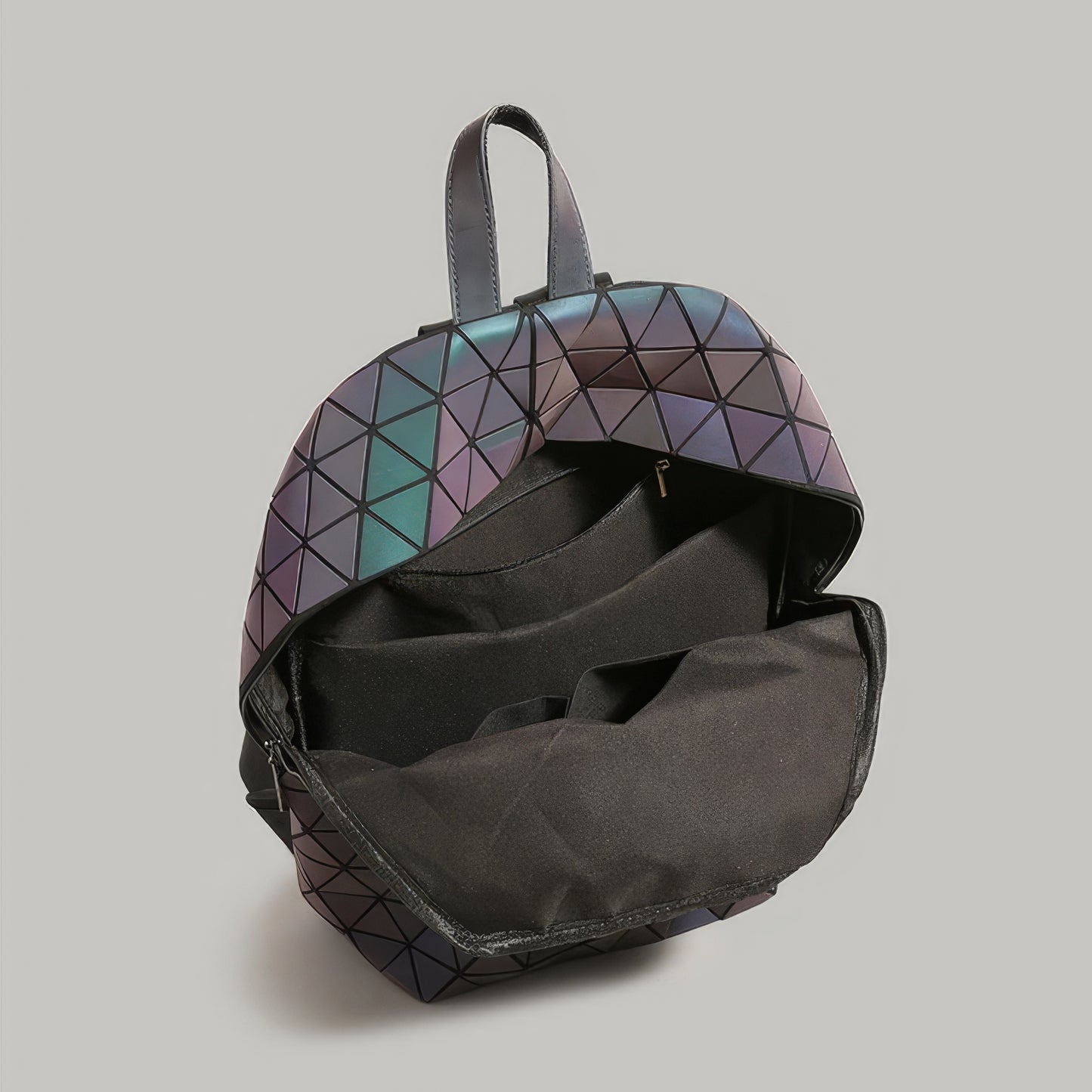 Geometric Reflective Prism Panel Backpack