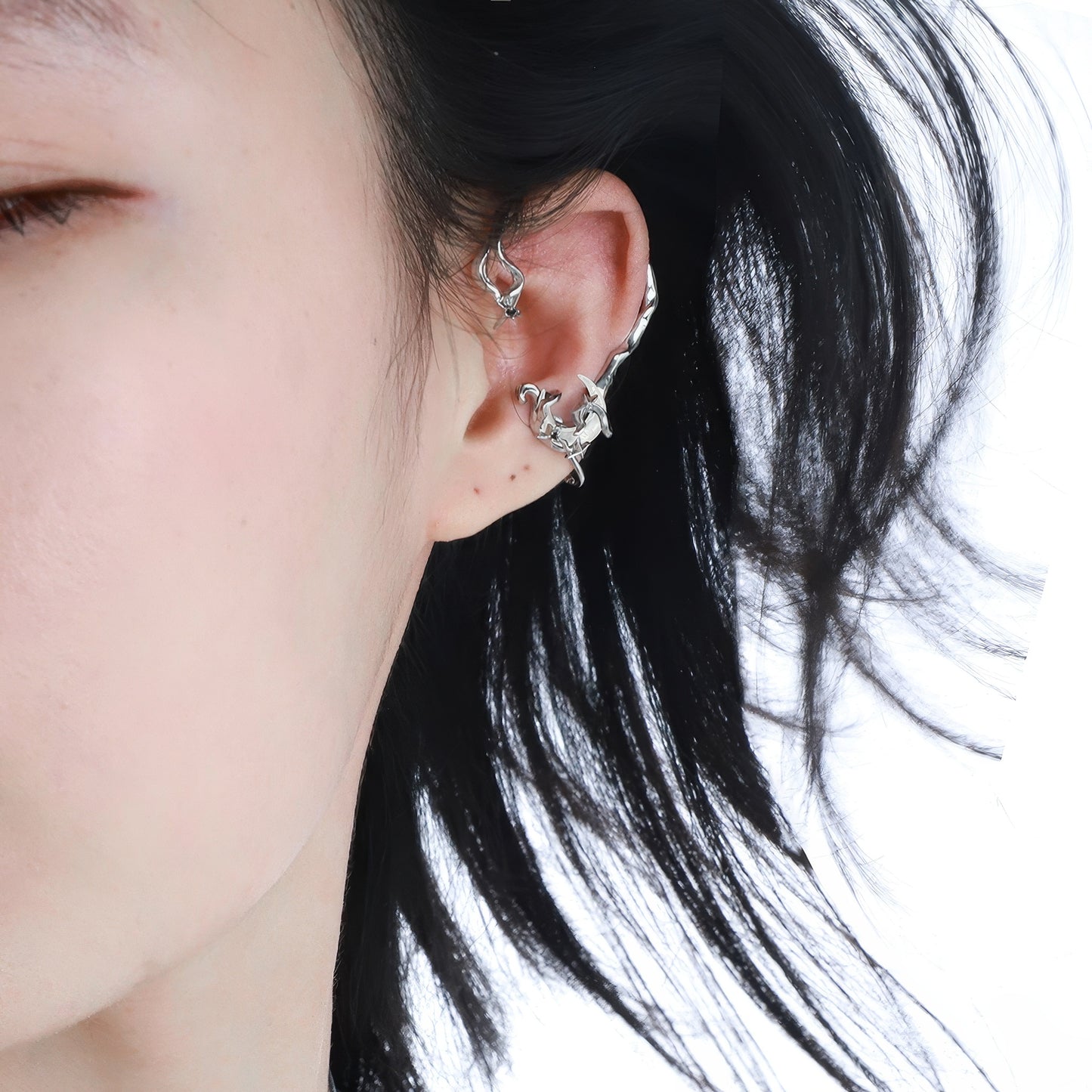 Spiked Crescent Moon Ear Cuff