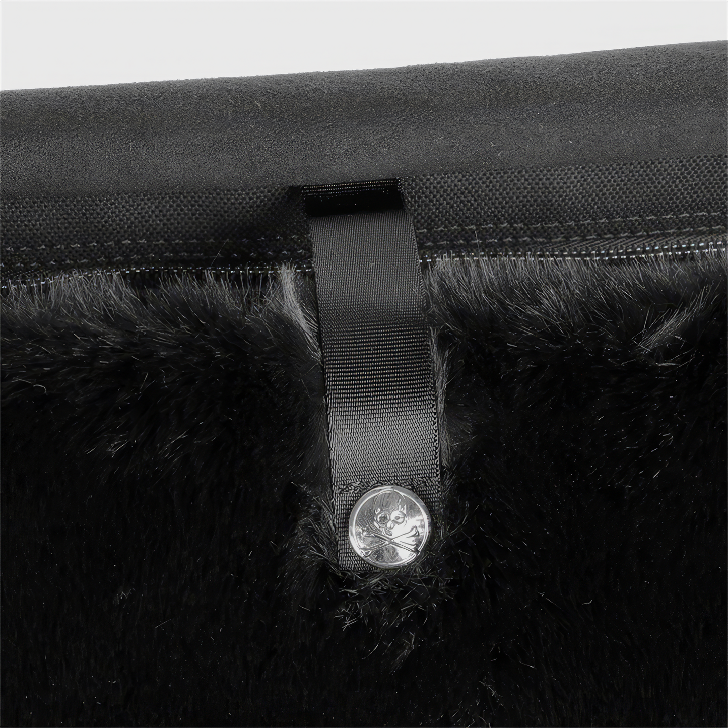 Faux Fur Skull Embroidery Shoulder Bag
