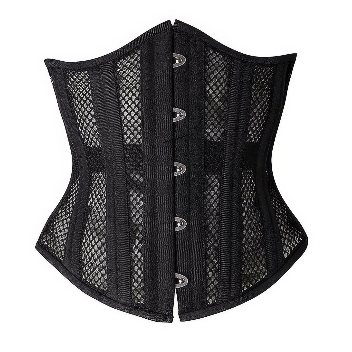Mesh Panel Zip-Up Waist Corset