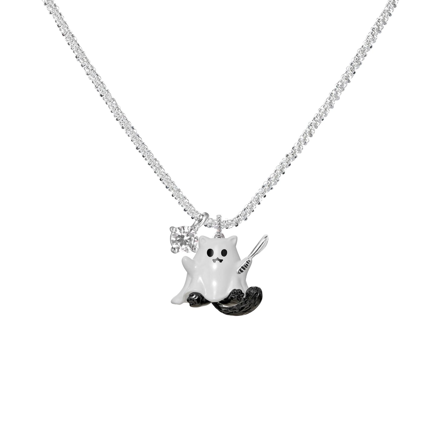 Ghost Cat Weapon Pendant Necklace