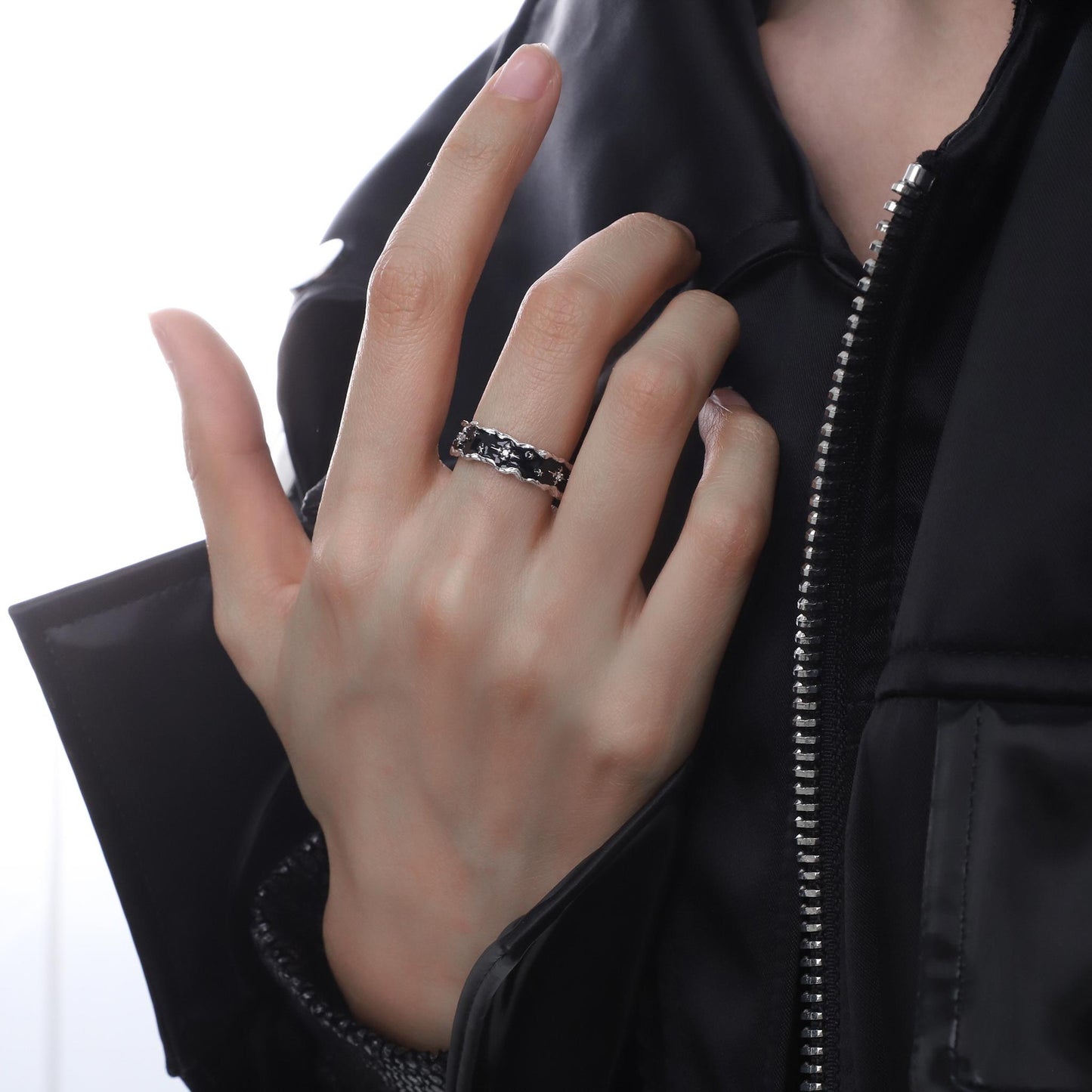 Midnight Star Engraved Ring