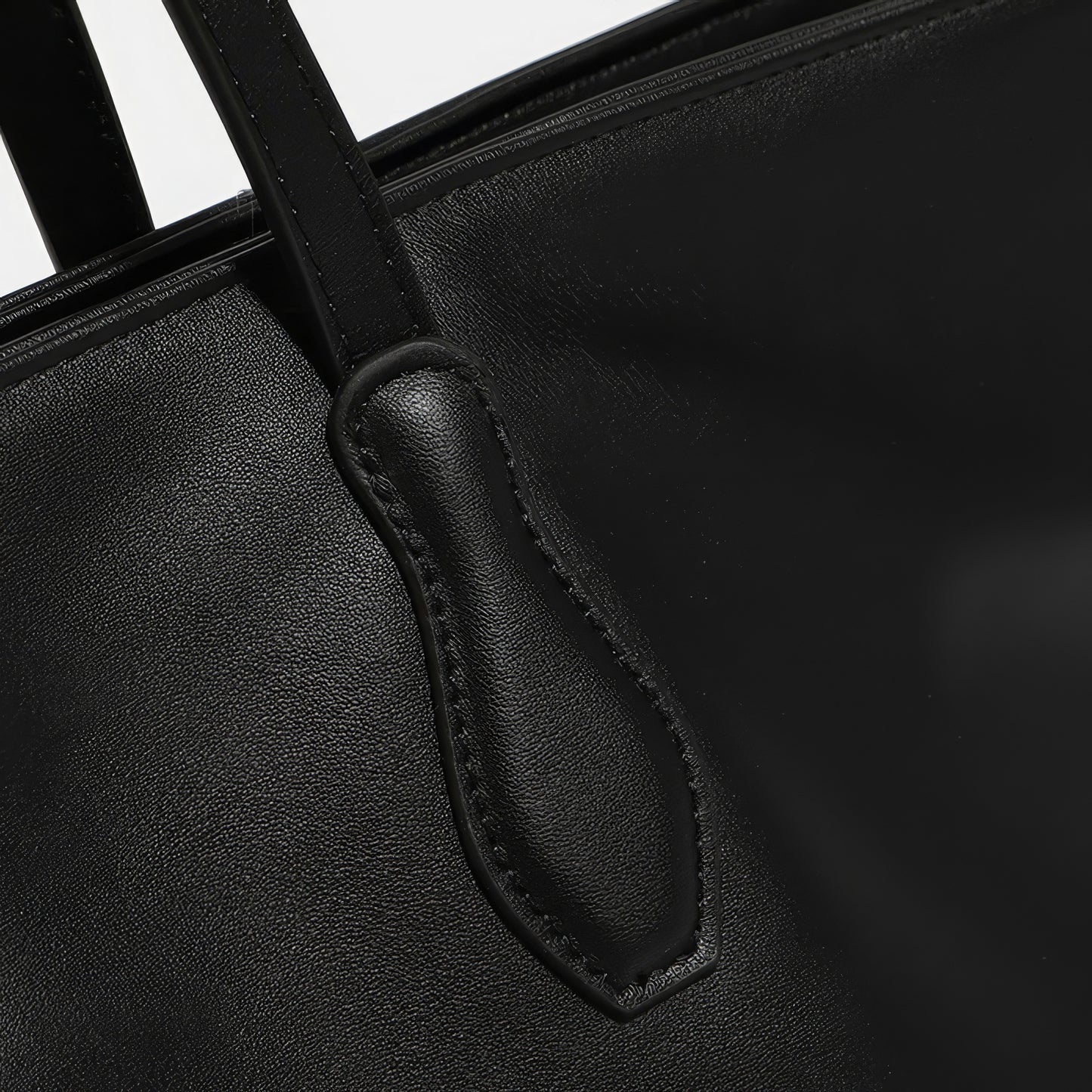 Dual Strap Detail Soft Leather Tote Bag