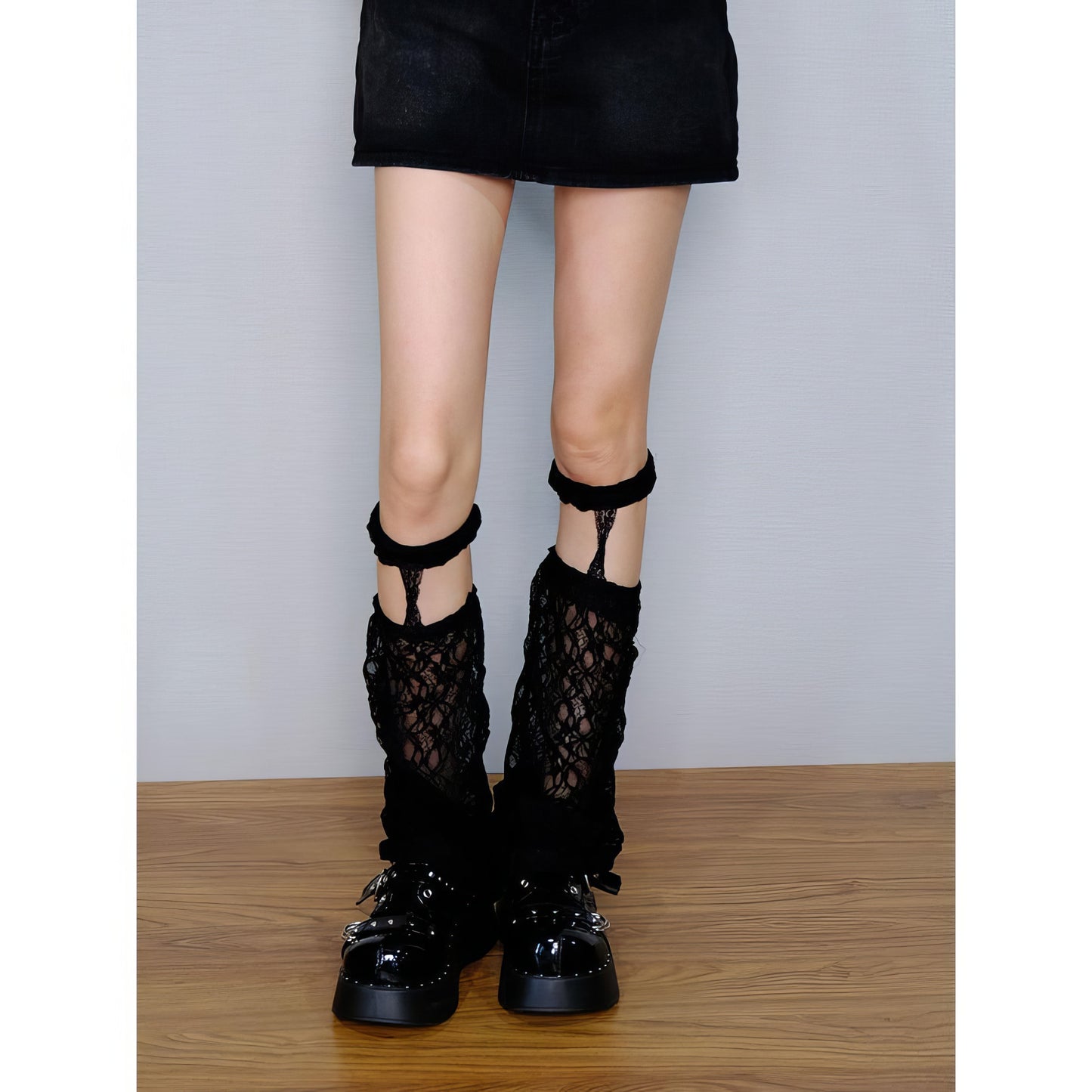 Lace Knit Cutout Leg Warmers