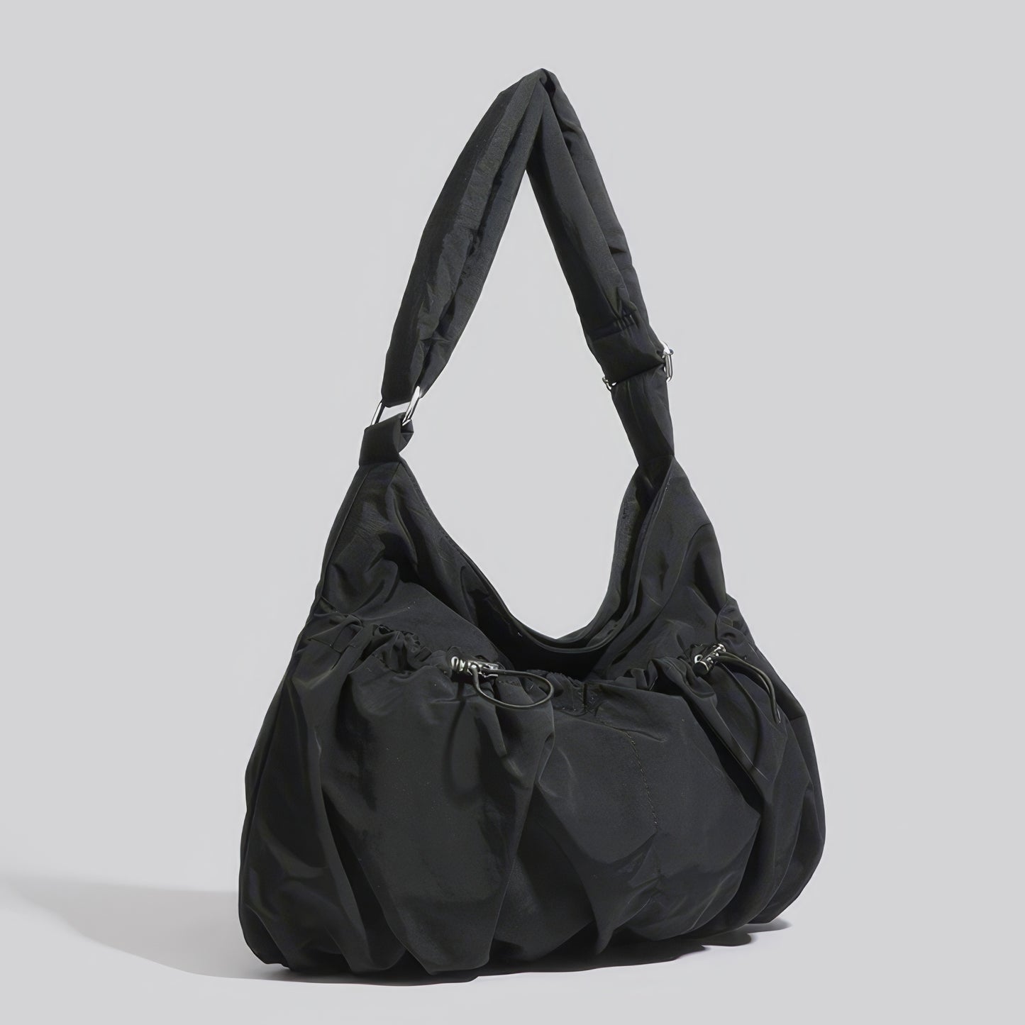 Ruched Nylon Soft Shoulder Bag