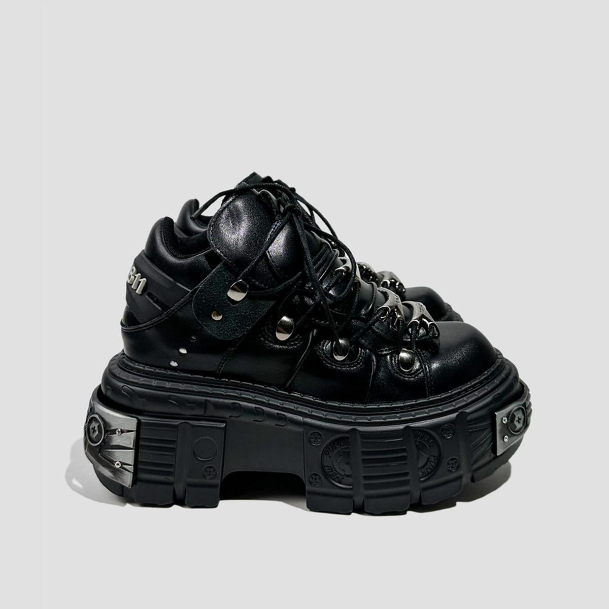 Metallic Hardware Platform Sneakers