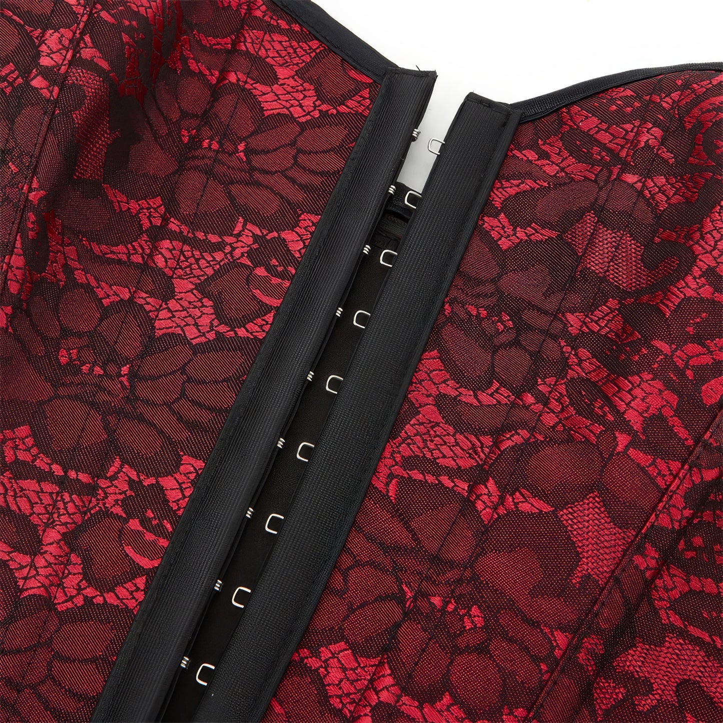 Red Lace Overlay Sweetheart Corset Top