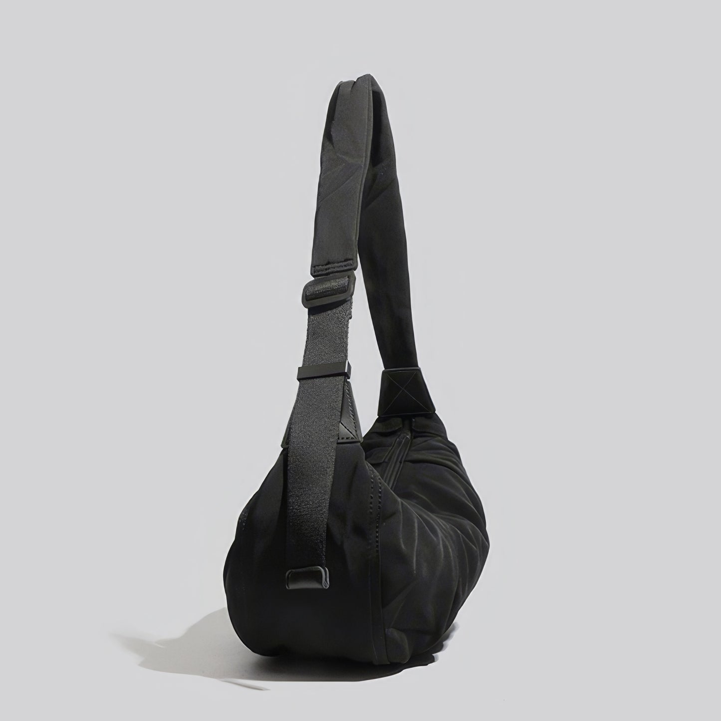 Curved Nylon Sling Shoulder Bag
