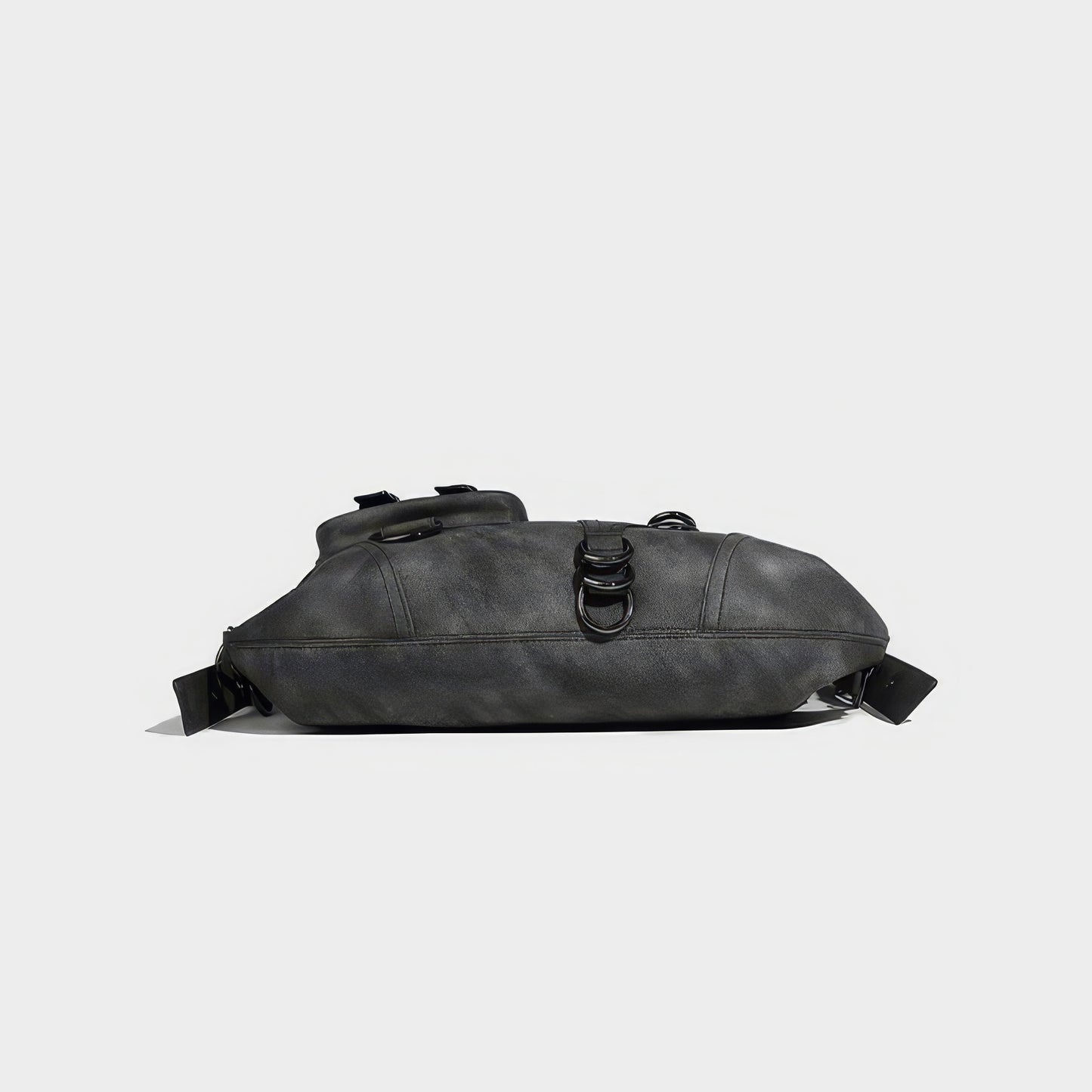 Black Buckle Strap Shoulder Bag