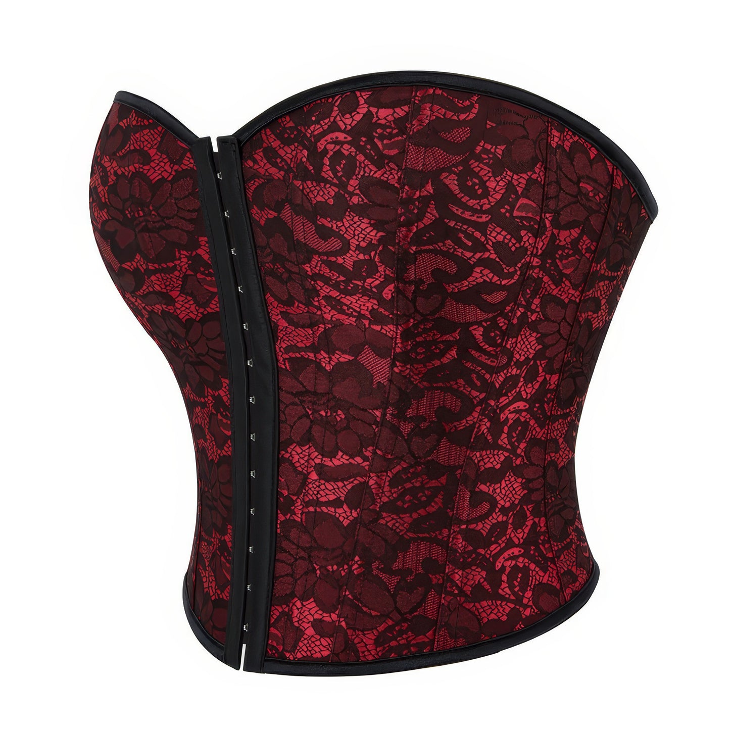 Red Lace Overlay Sweetheart Corset Top