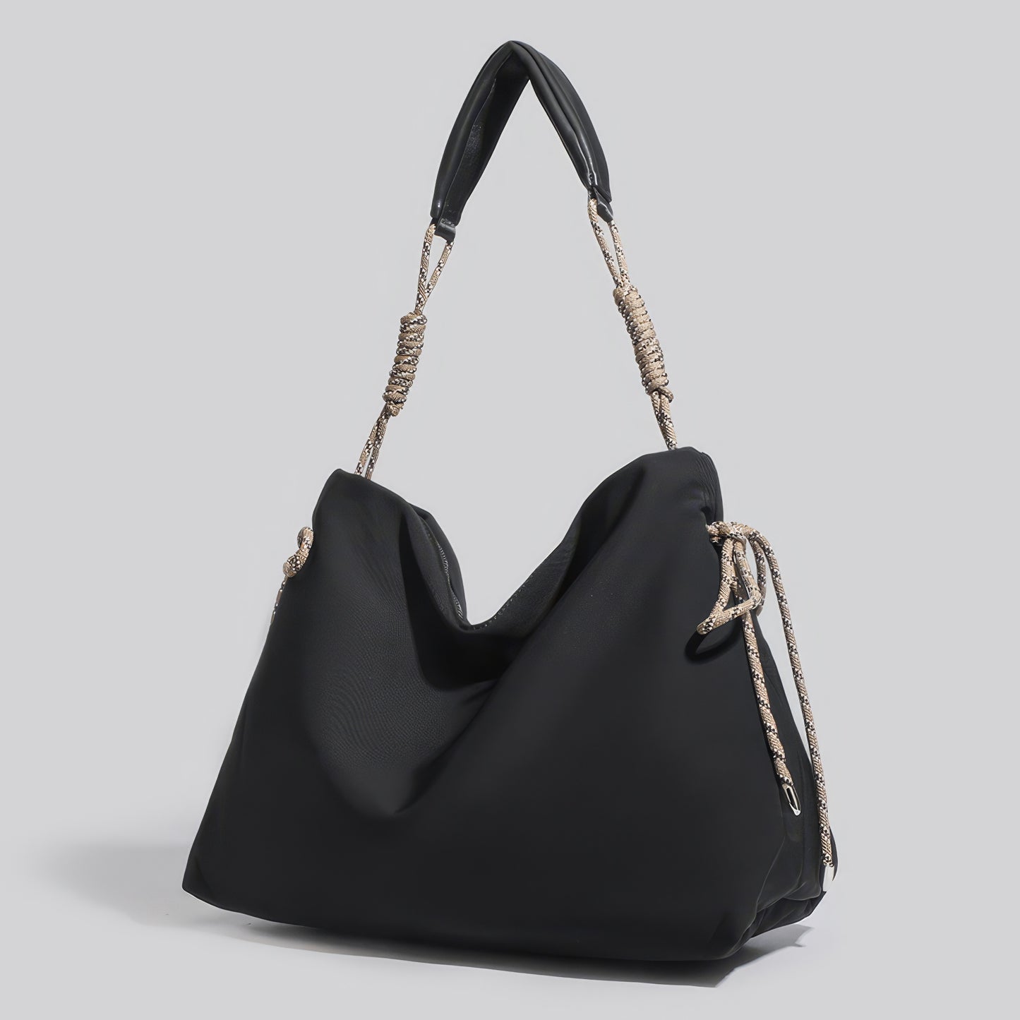 Rope Accent Soft Slouch Shoulder Bag