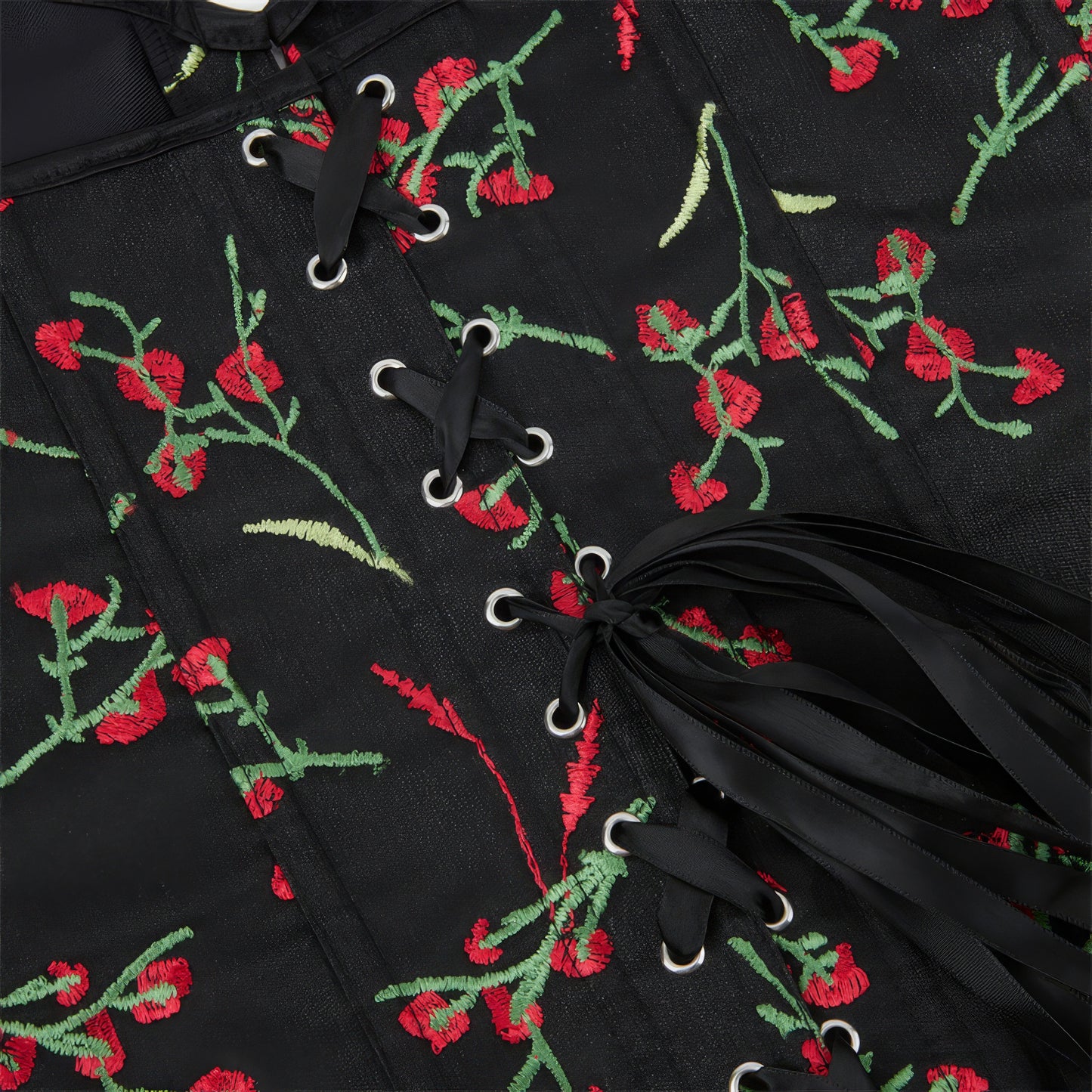 Embroidered Floral Sweetheart Corset Top