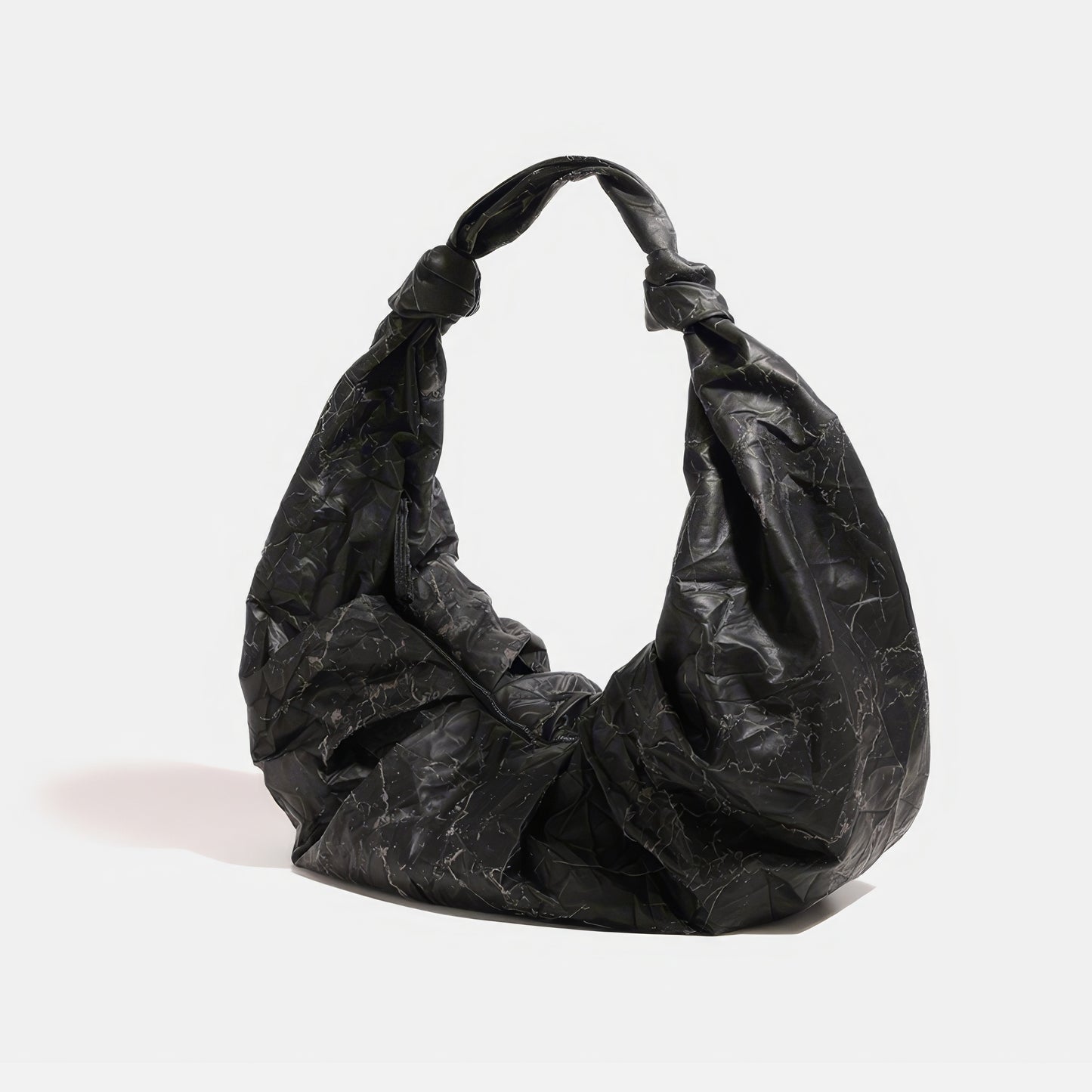Crinkled Marble Texture Knot Shoulder Bag