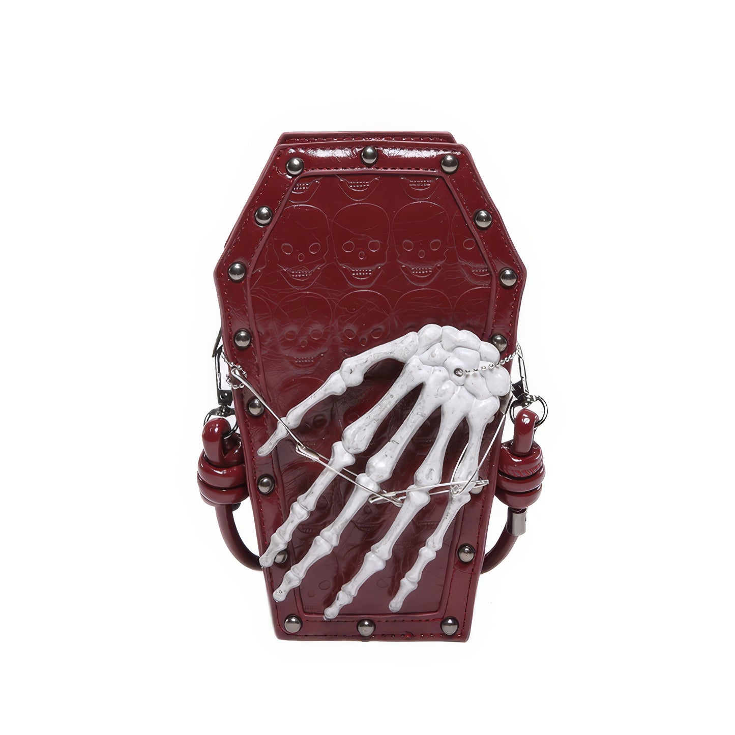 Skeleton Coffin Studded Shoulder Bag