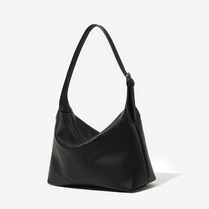 Curved Minimal Faux Leather Shoulder Bag