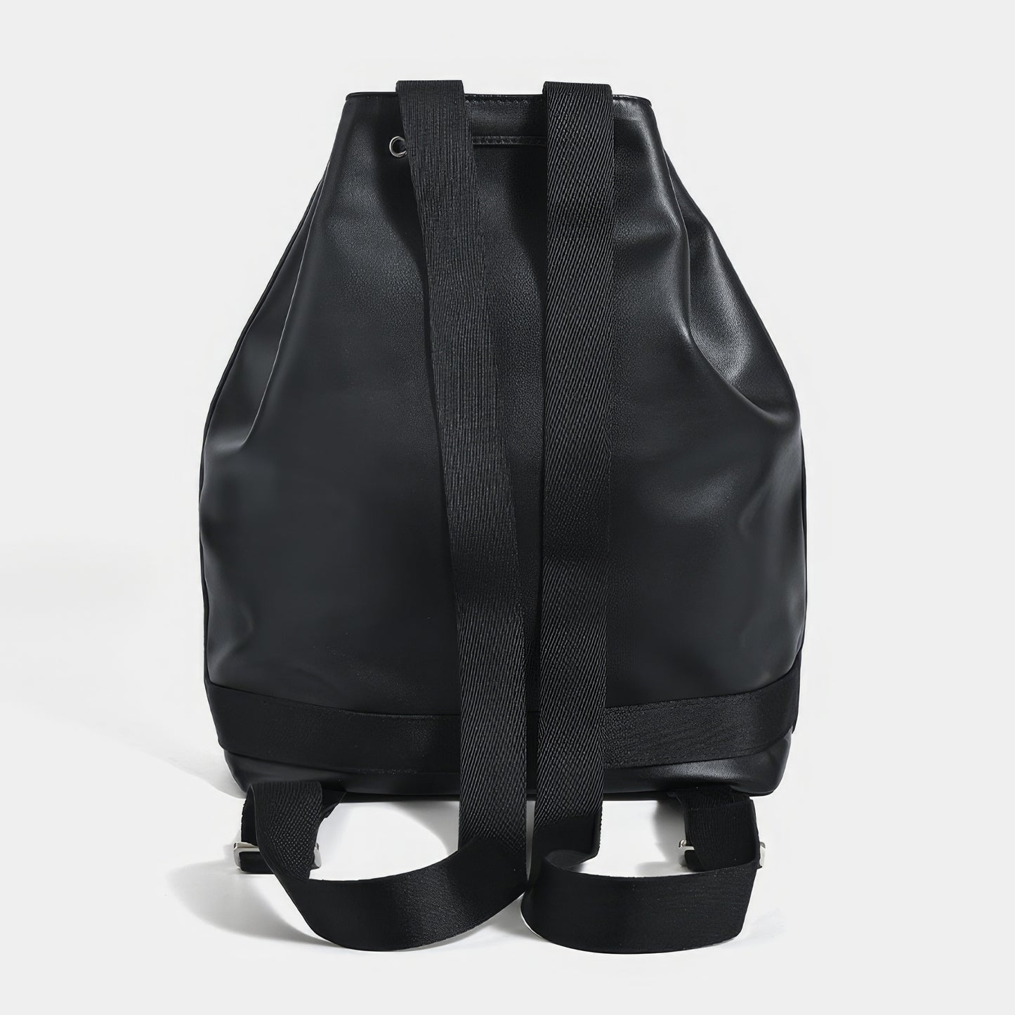 Structured Drawstring Leather Backpack