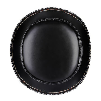 Embossed Card Pattern Lace-Up Top Hat