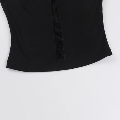 Sheer Cross Strapless Top