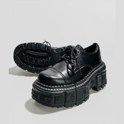 Black Heavy Tread Platform Shoes