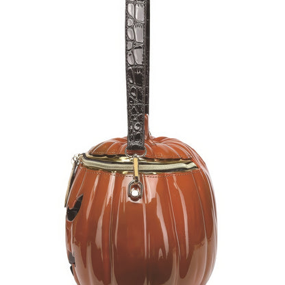 Jack-O'-Lantern Shiny Pumpkin Crossbody Bag