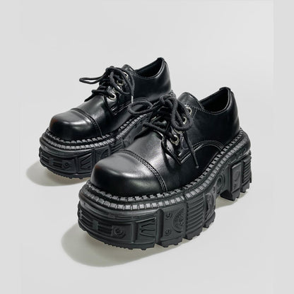 Black Heavy Tread Platform Shoes