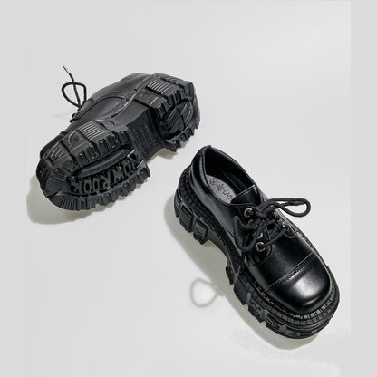 Black Heavy Tread Platform Shoes