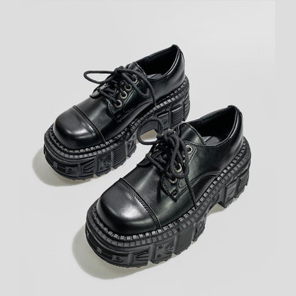 Black Heavy Tread Platform Shoes