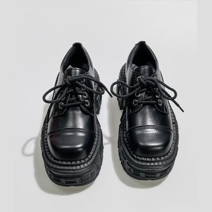 Black Heavy Tread Platform Shoes