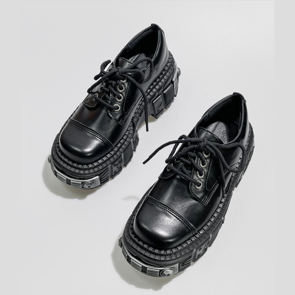 Black Heavy Metal Platform Shoes