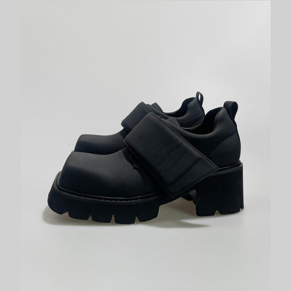 Black Chunky Strap Platform Shoes