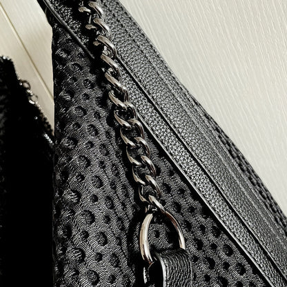 Studded Mesh Chain Strap Hobo Bag