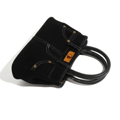 Denim Stitch Detail Mini Satchel Bag