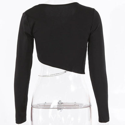 Asymmetrical Chain Cropped Top