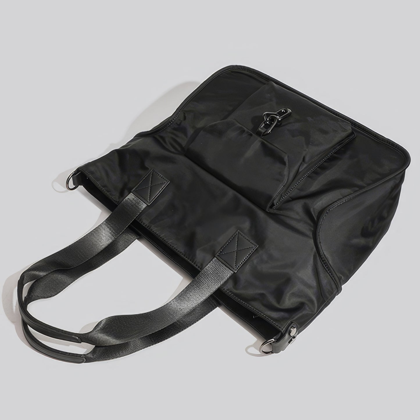 Utility Pocket Nylon Shoulder Tote Bag