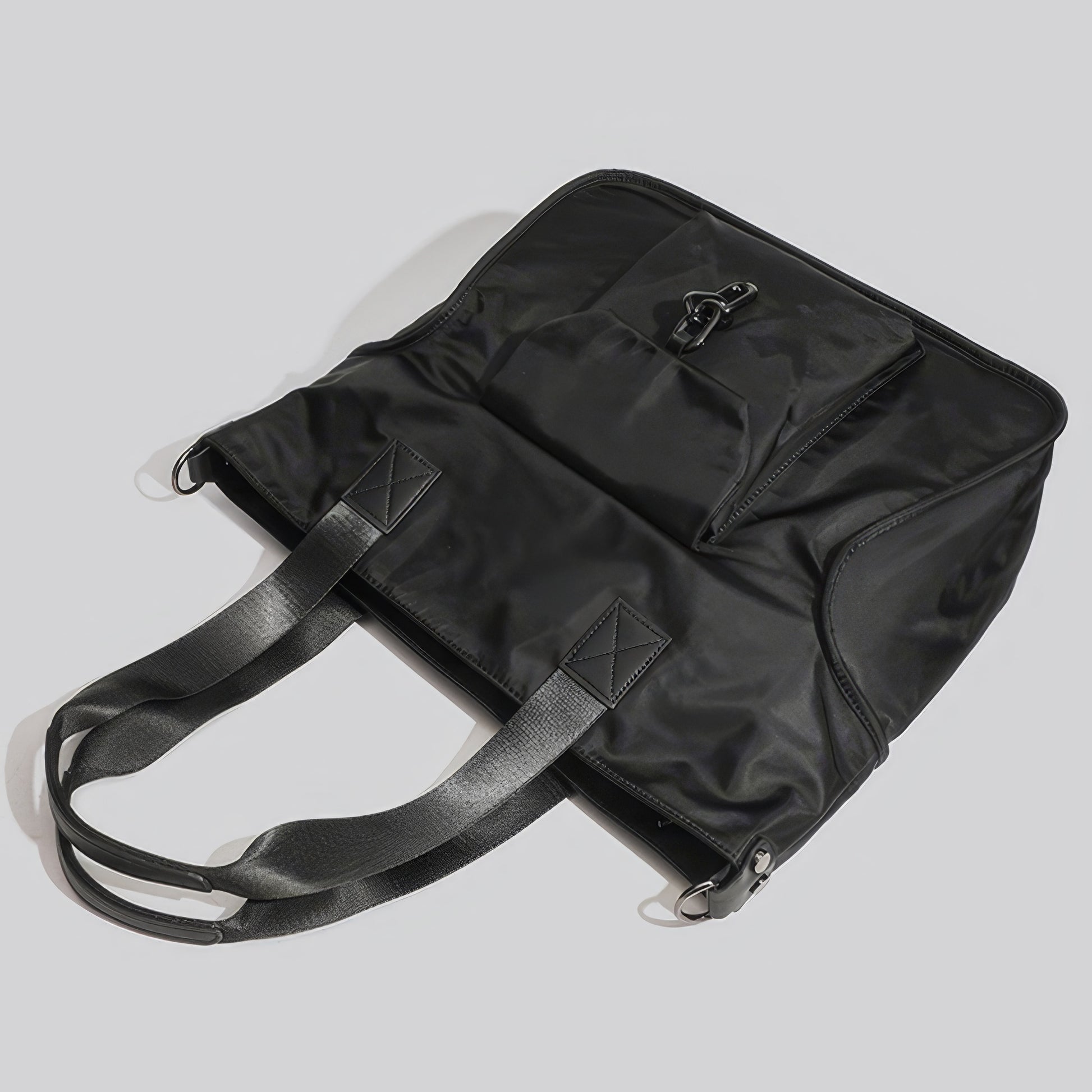 Utility Pocket Nylon Shoulder Tote Bag