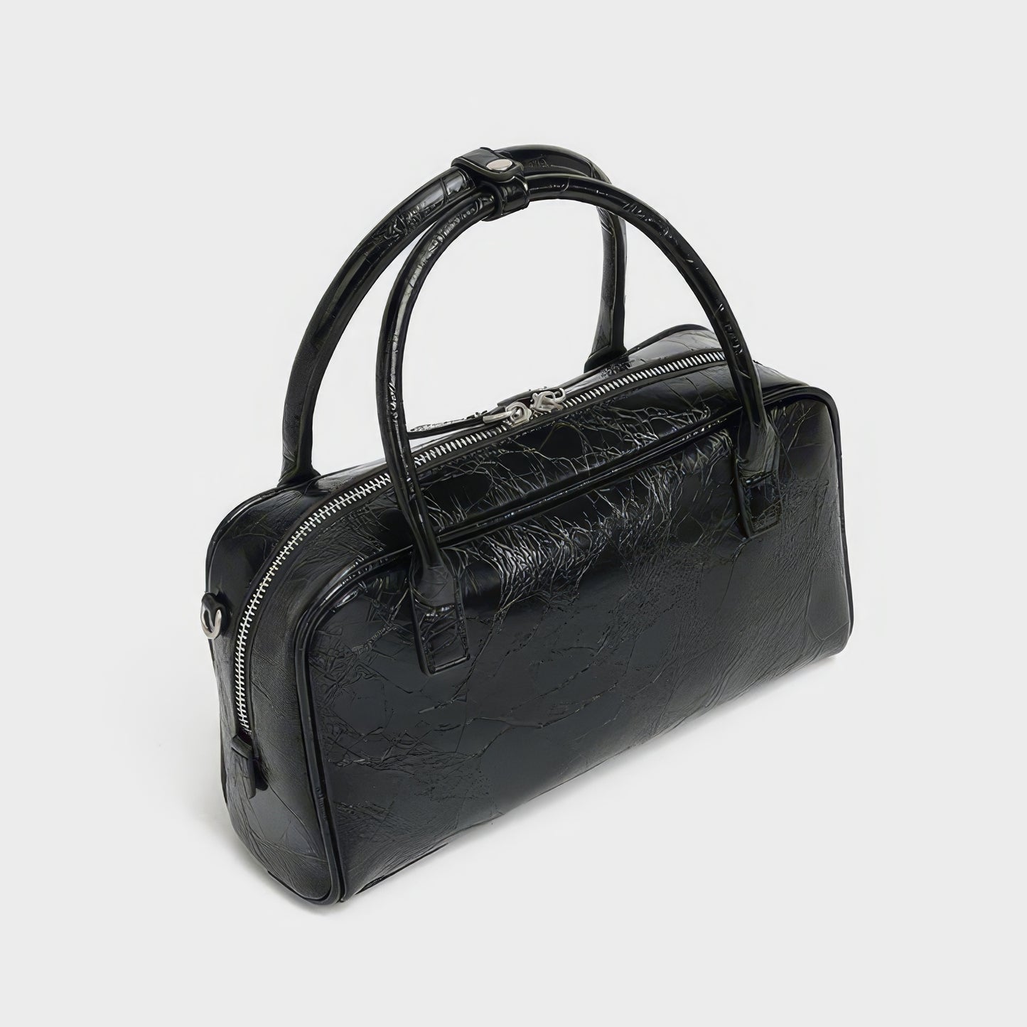 Crinkled Glossy Rectangle Handbag