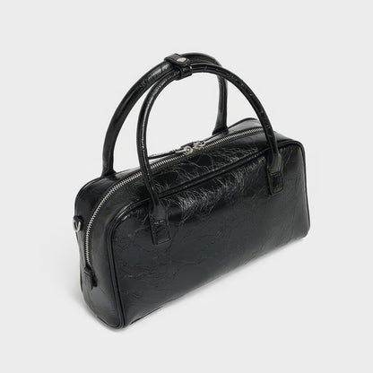 Crinkled Glossy Rectangle Handbag