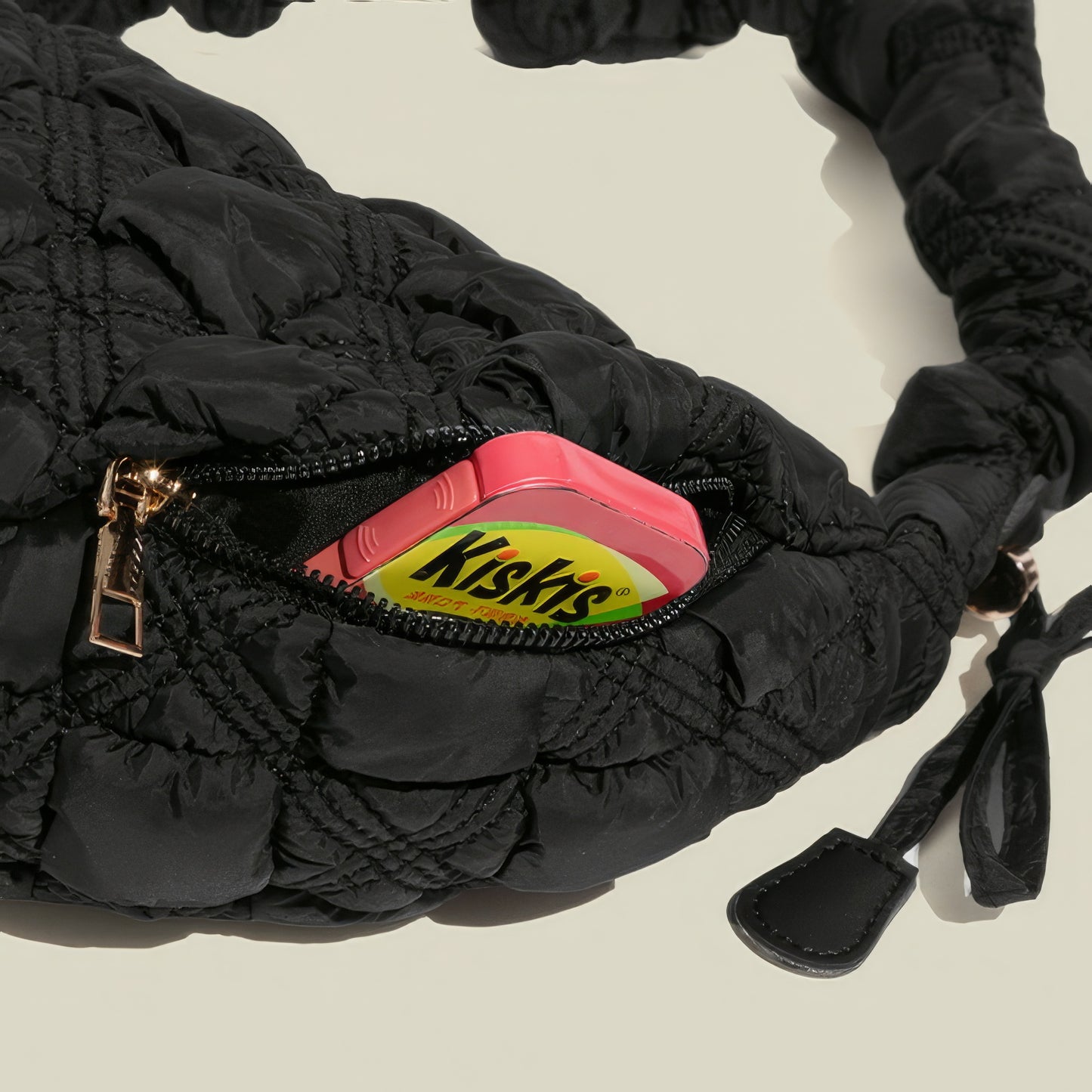 Puffy Quilted Scrunch Handle Shoulder Bag