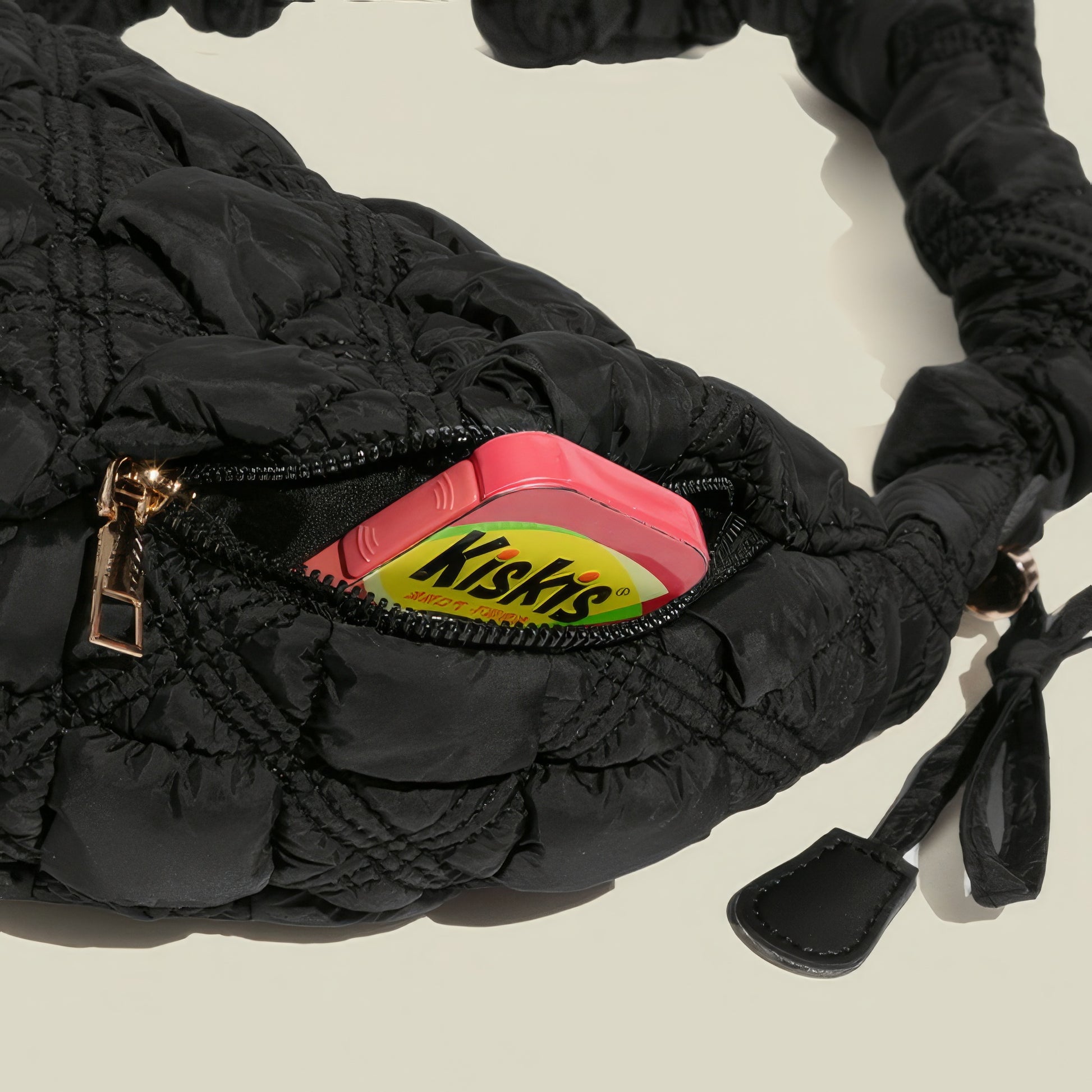 Puffy Quilted Scrunch Handle Shoulder Bag