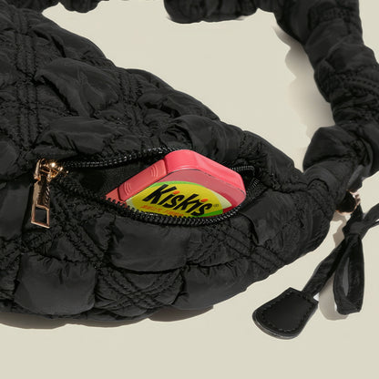 Puffy Quilted Scrunch Handle Shoulder Bag