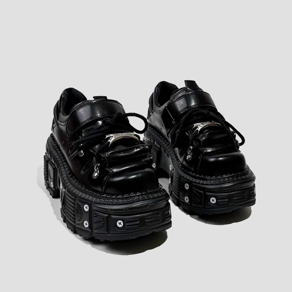 Black Industrial Platform Sneakers