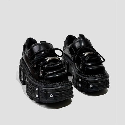 Black Industrial Platform Sneakers